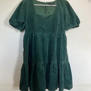 Corduroy Aidy Square-Neck Tiered Mini Dress Size 4